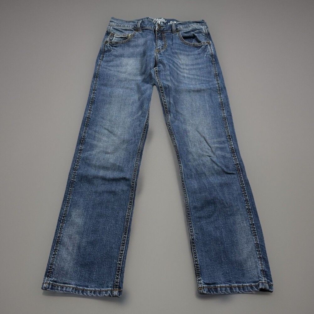 Wrangler Retro Slim Straight Jeans Men’s 30x30 (fits 30x29) Med Wash Patch Logo